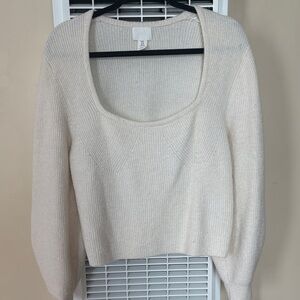 H&M Women's Scoop Neck Sweater - Cream